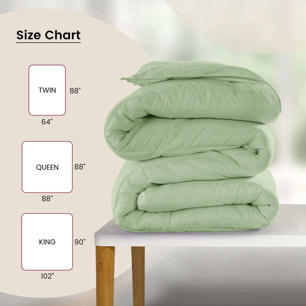 Twin Comforter - down Alternative Comforter & Duvet Insert - Single Comforter, Sage