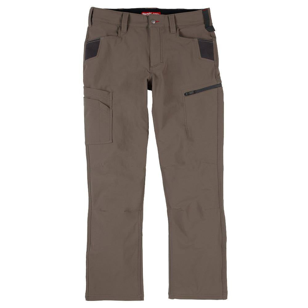 Men'S 32 In. X 32 In. Brown FREEFLEX Tech Work Pants with 7 Pockets