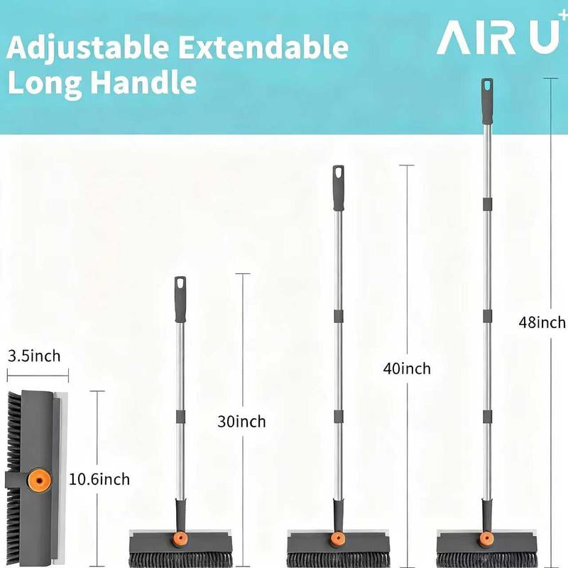 Floor Scrub Brush with Long Handle, Cleaning Brush,3 in 1 Scrape and Heavy-Duty Stiff Bristle Scrubber Brush for Cleaning Shower Bathroom, Patio, Garage, Kitchen, Wall and Deck,Christmas Gifts