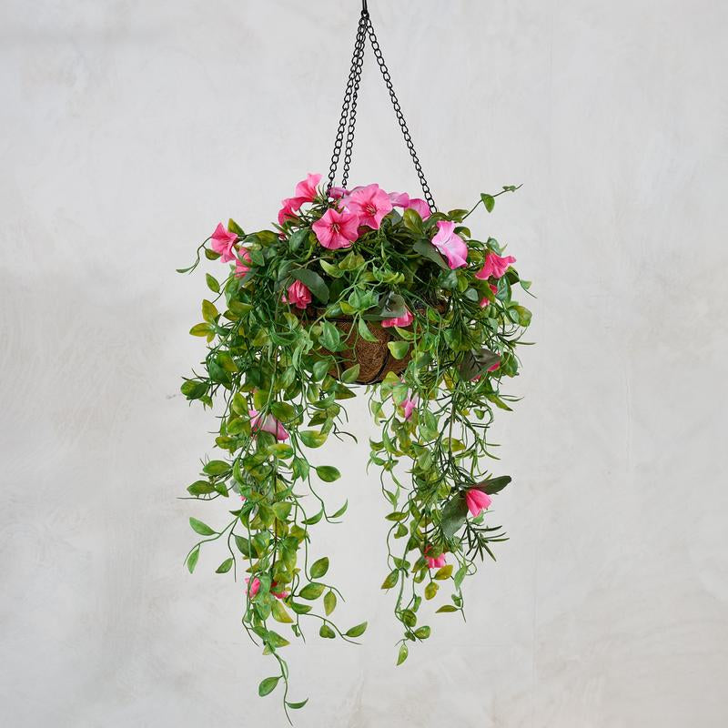 Garden Reflections 14" Faux Morning Glory Hanging Basket