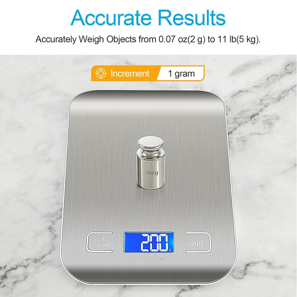 Bascula Digital De Cocina Pesa De Alimentos Comida Gramos Onzas Multifunctiona