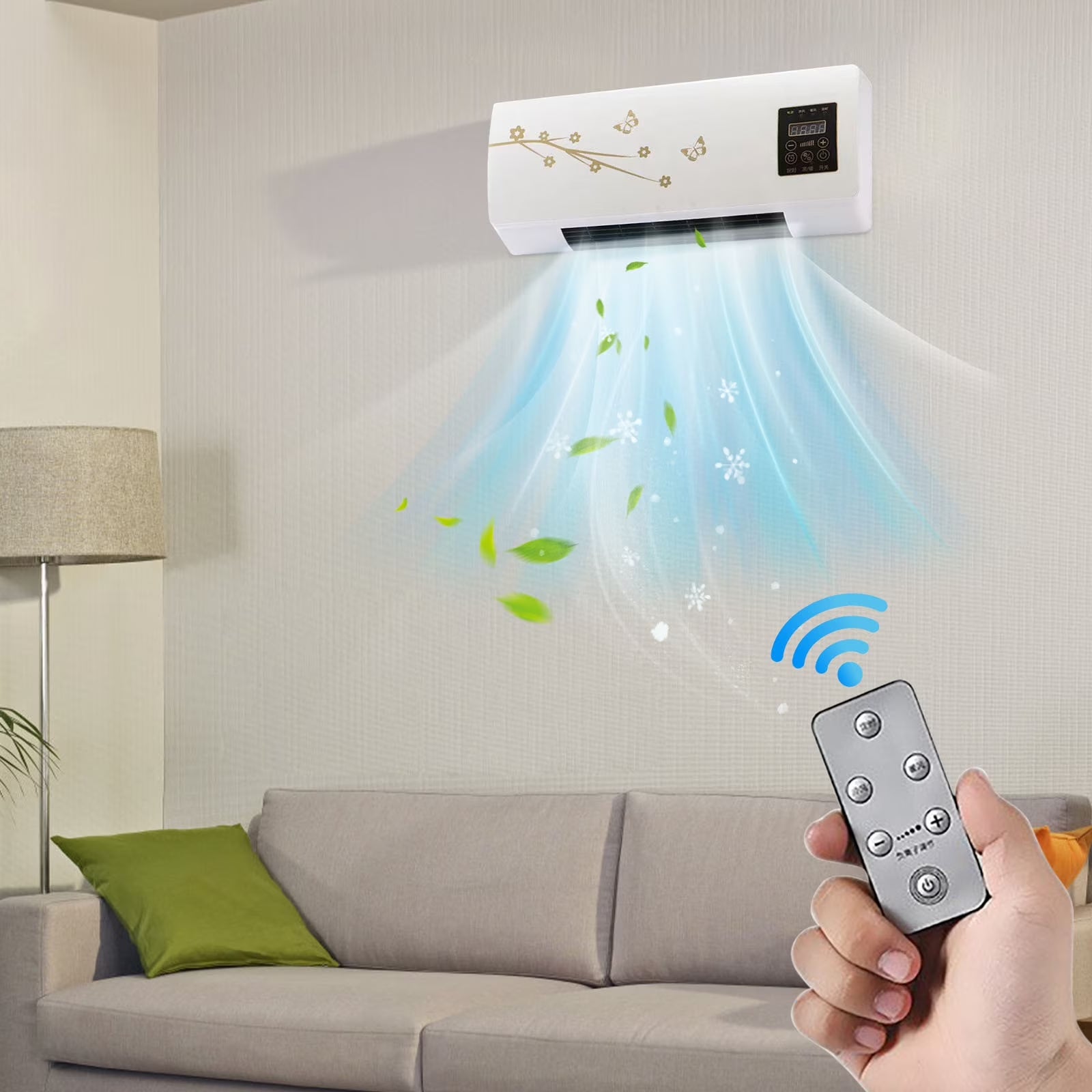 13000 BTU Mini Split Ac/Heating - Wall Mounted Ac Unit | Air Conditioner Portable Ac Heater Combo Unit, 2 In1 Wall Mounted Air Conditioner Heater with Remote Control & Timer