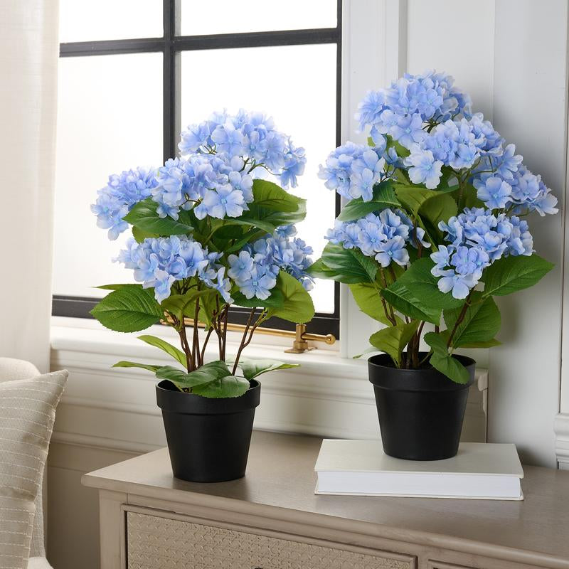 Set of 2 18" Hydrangea Potted Plants