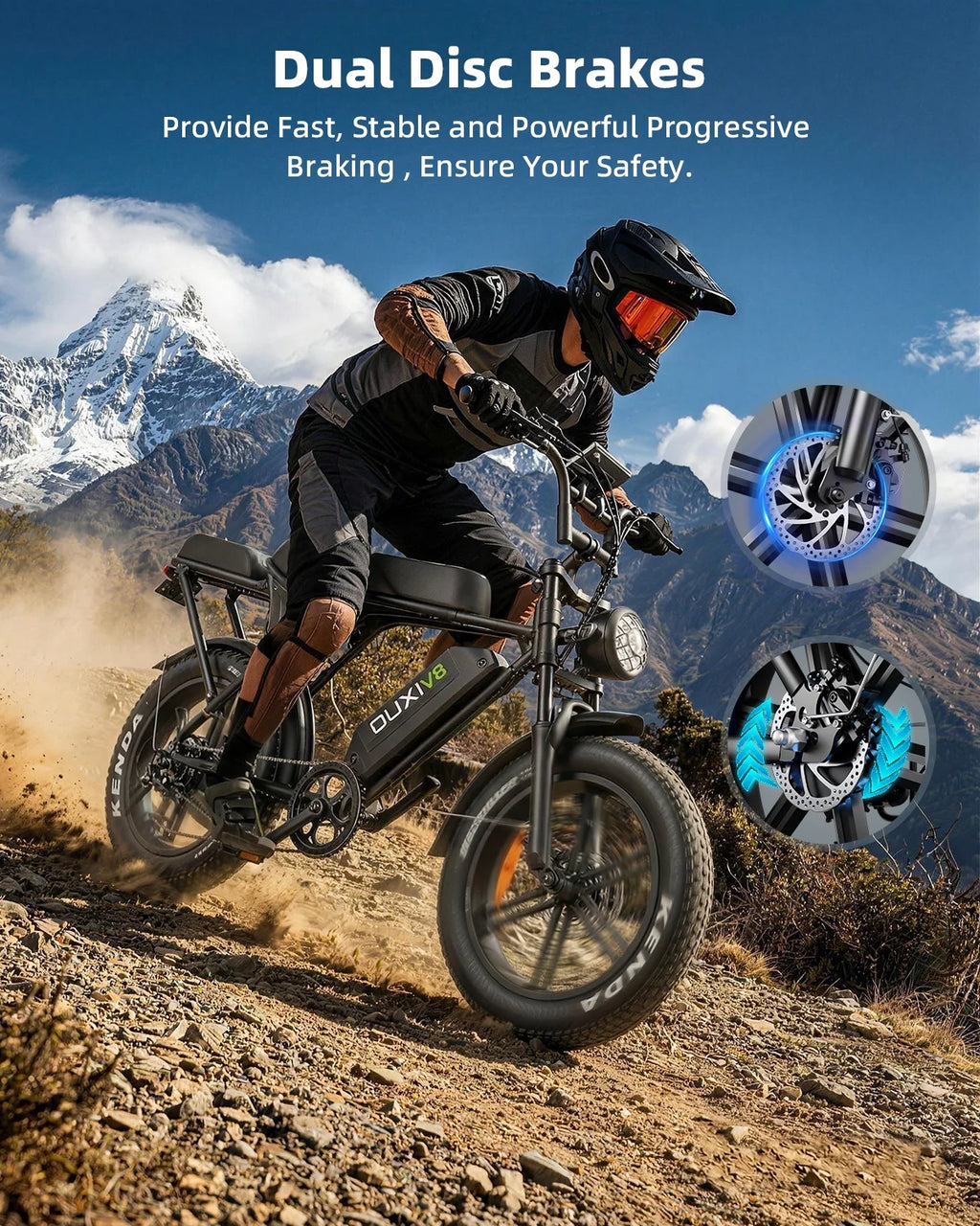 Hipatoo Electric Bike for Adults, Ebike Moped Style with 1000W Peak Motor 48V 15Ah Battery up to 31MPH, 20'' Fat Tire E Bike, Dual Disc Brakes Mountain Bike for Commuting & Off-Road, E-Bike UL2849