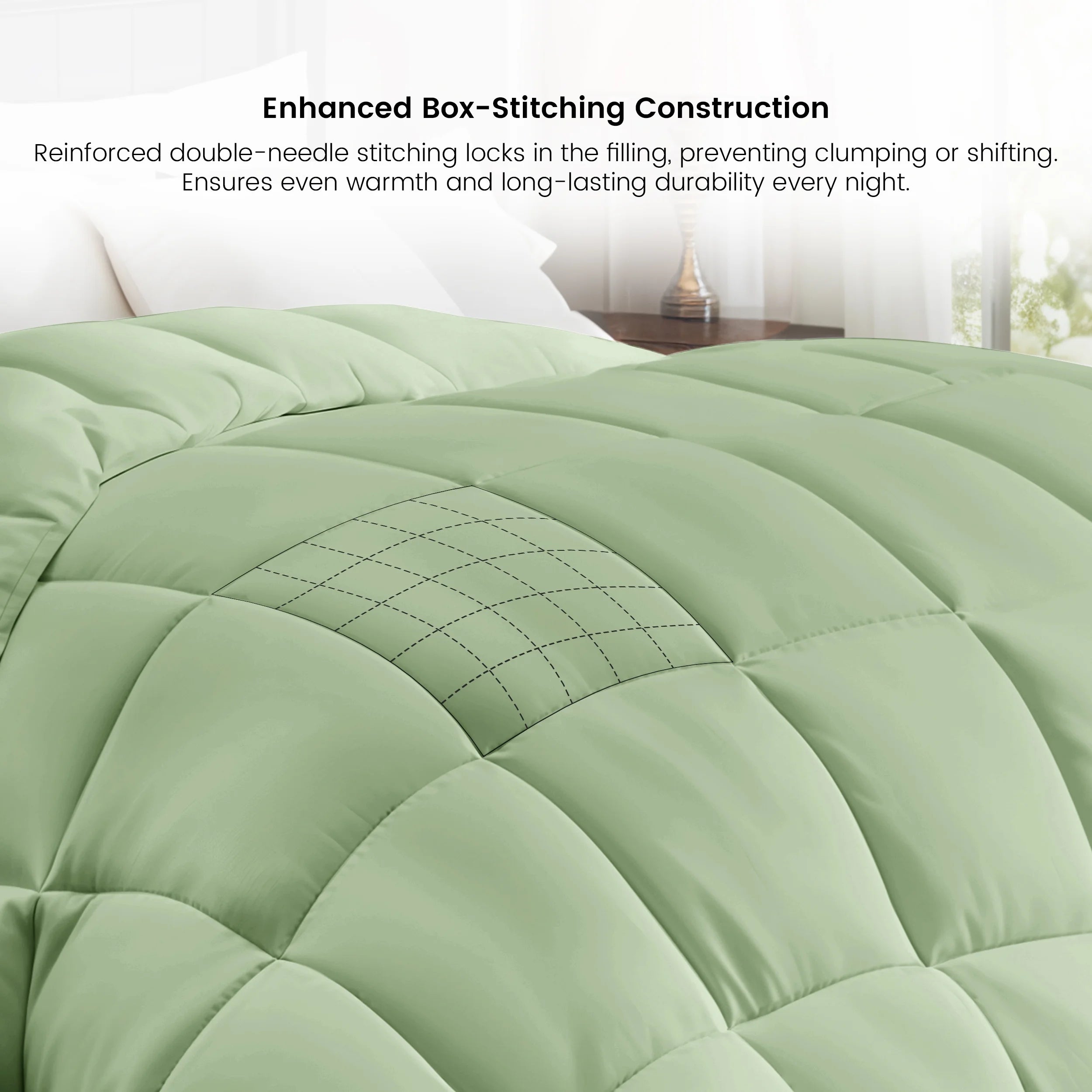 Twin Comforter - down Alternative Comforter & Duvet Insert - Single Comforter, Sage