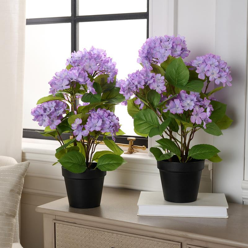 Set of 2 18" Hydrangea Potted Plants