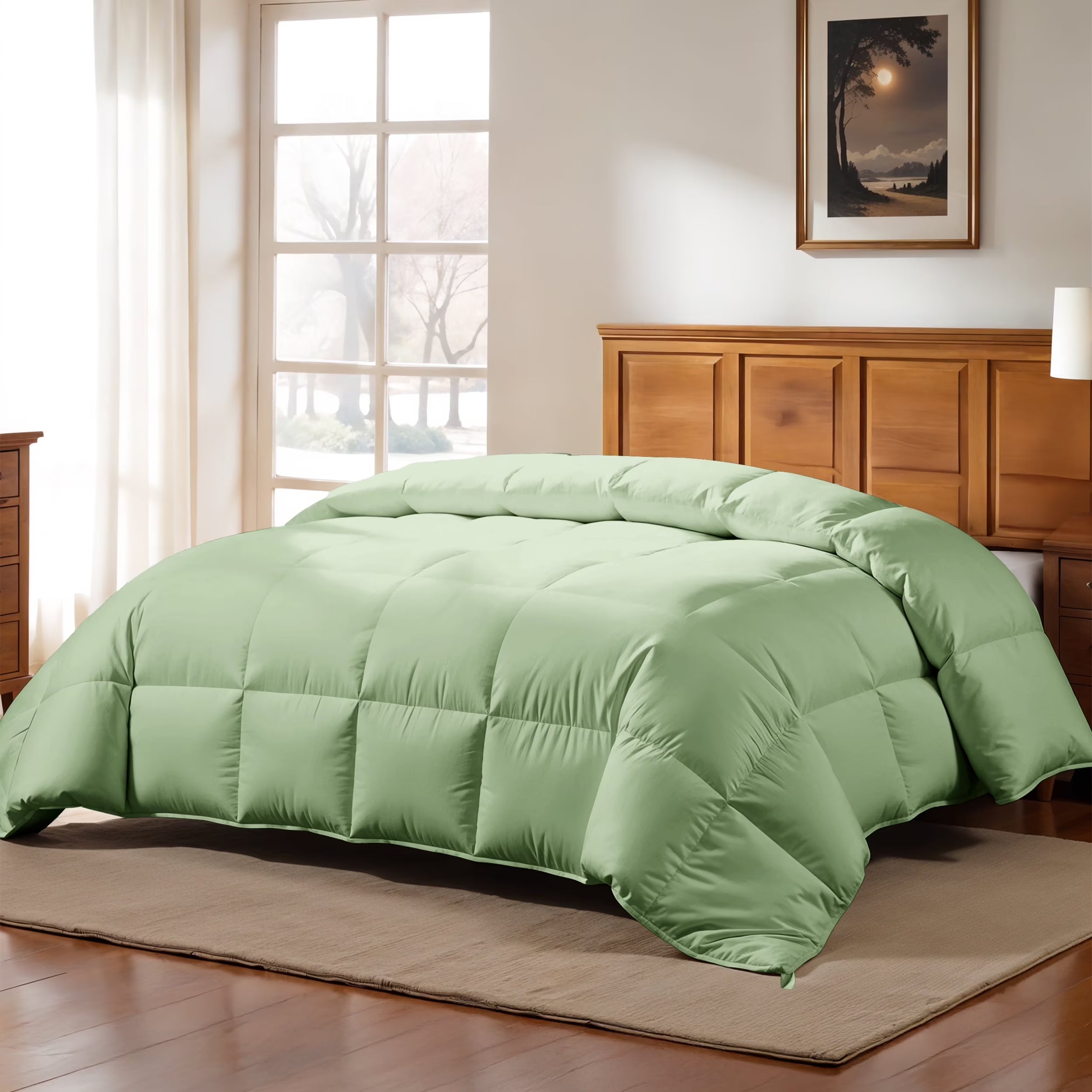 Twin Comforter - down Alternative Comforter & Duvet Insert - Single Comforter, Sage