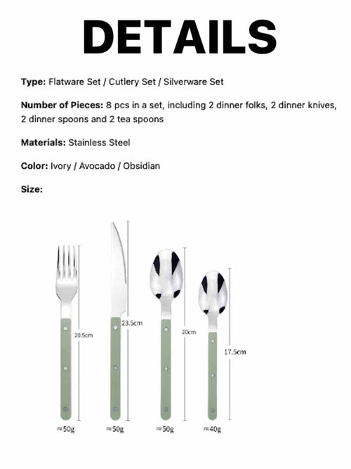 Nordic Bistrot Style 8-Pics Flatware Set - Bistrot